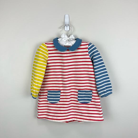 Mini Boden Cozy Striped Pocket Dress 6-12 Months - Picture 1 of 8
